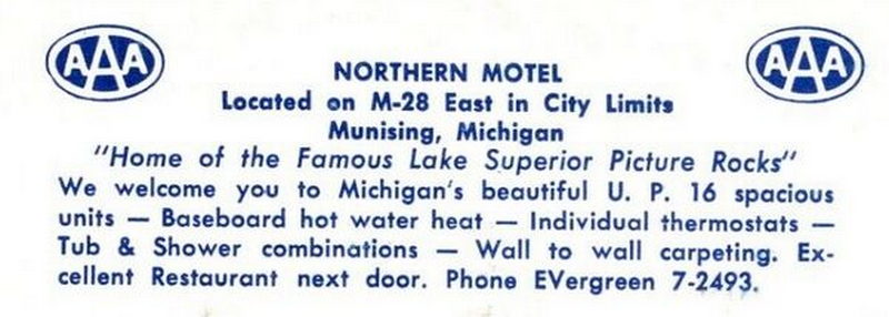 Northern Motel - Vintage Postcard Back (newer photo)